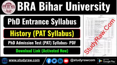 BRABU PhD Entrance History Syllabus PAT Syllabus