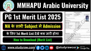 MMHAPU PG 1st Merit List 2025 Maulana Mazharul Haque Arabic & Persian Universit