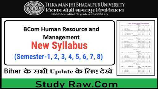 TMBU BCom Human Resourse & Management New Syllabus Sem-1 2 3 4 5 6 7 8