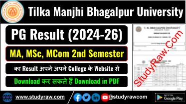 TMBU PG 2nd Sem Result 2024-26 MA MSc MCom Bhagalpur University
