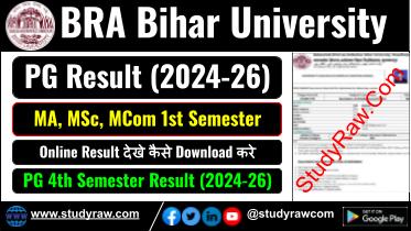 BRABU PG 1st Sem Result 2025 MA MSc MCom