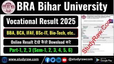 BRABU Voc Result 2025 BBA BCA BioTech BSc-IT