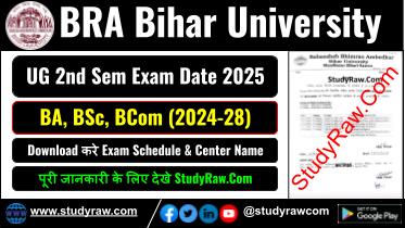 BRABU BA BSc BCom 2nd Sem Exam Schedule 2025 PDF 2024-28