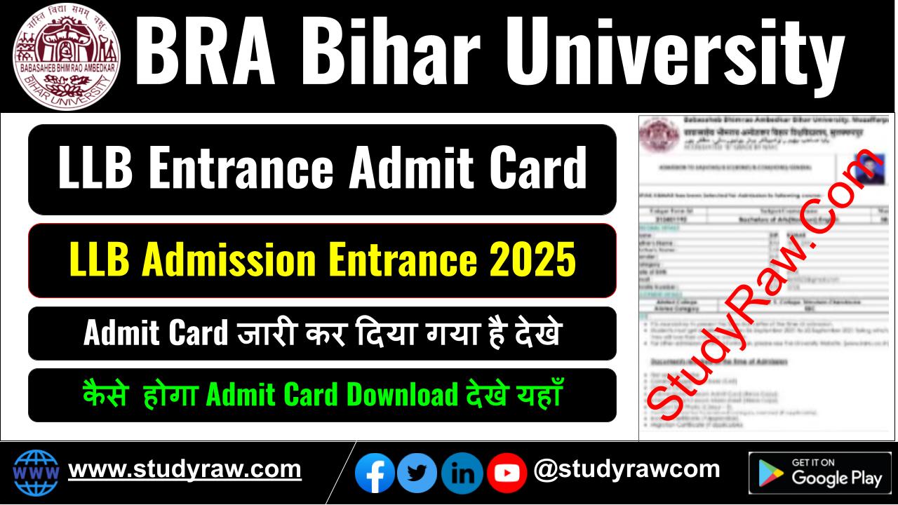 BRABU LLB Entrance 2025 Admit Card 2025 BRA Bihar University