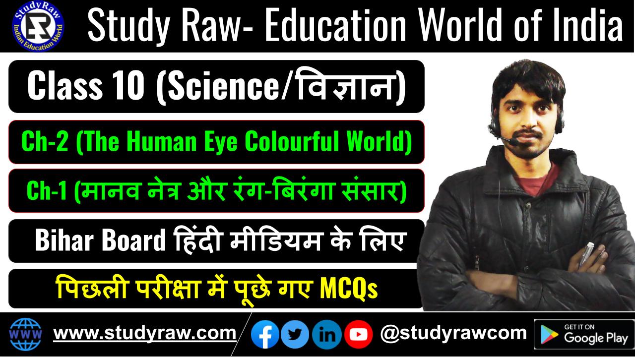 Class-10 Ch-2 The Human Eye and the Colourful World मानव नेत्र और रंग-बिरंगा संसार