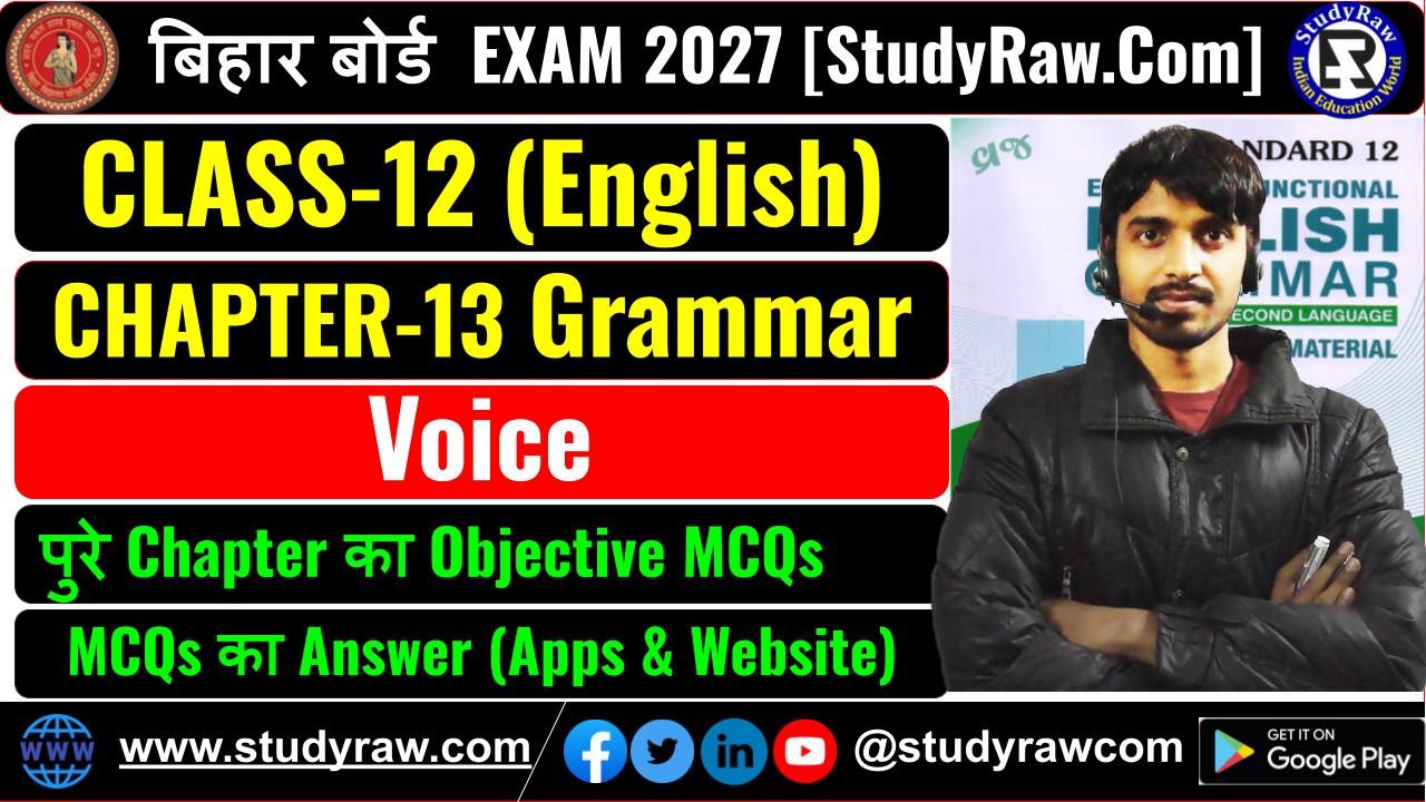 Class 12 Grammar Ch-13 Voice MCQs Exam 2027
