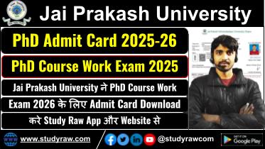 JP University PhD Course Work Admit Card 2025-26