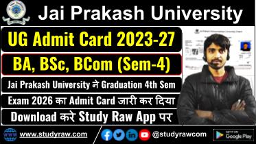 JPU BA BSc BCom 4th Sem Admit Card 2026 Jai Prakash University